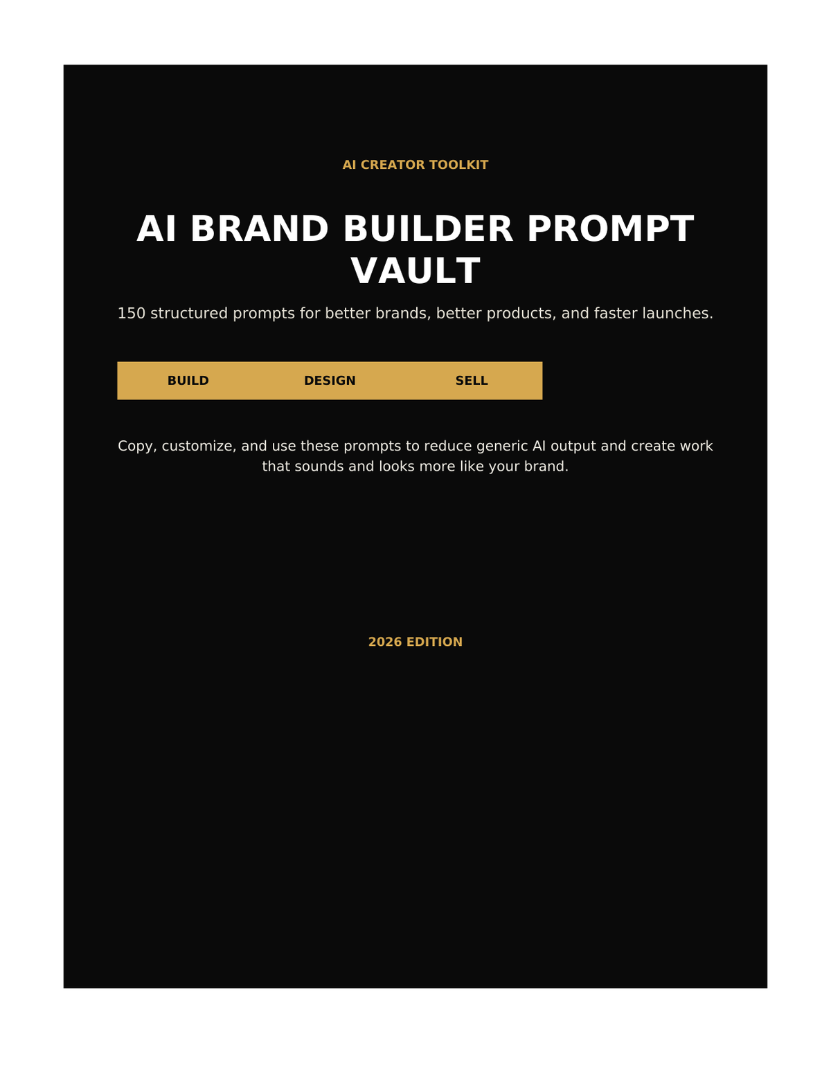 AI Brand Builder Prompt Vault: 150 Prompts for Brands &amp;amp; Products